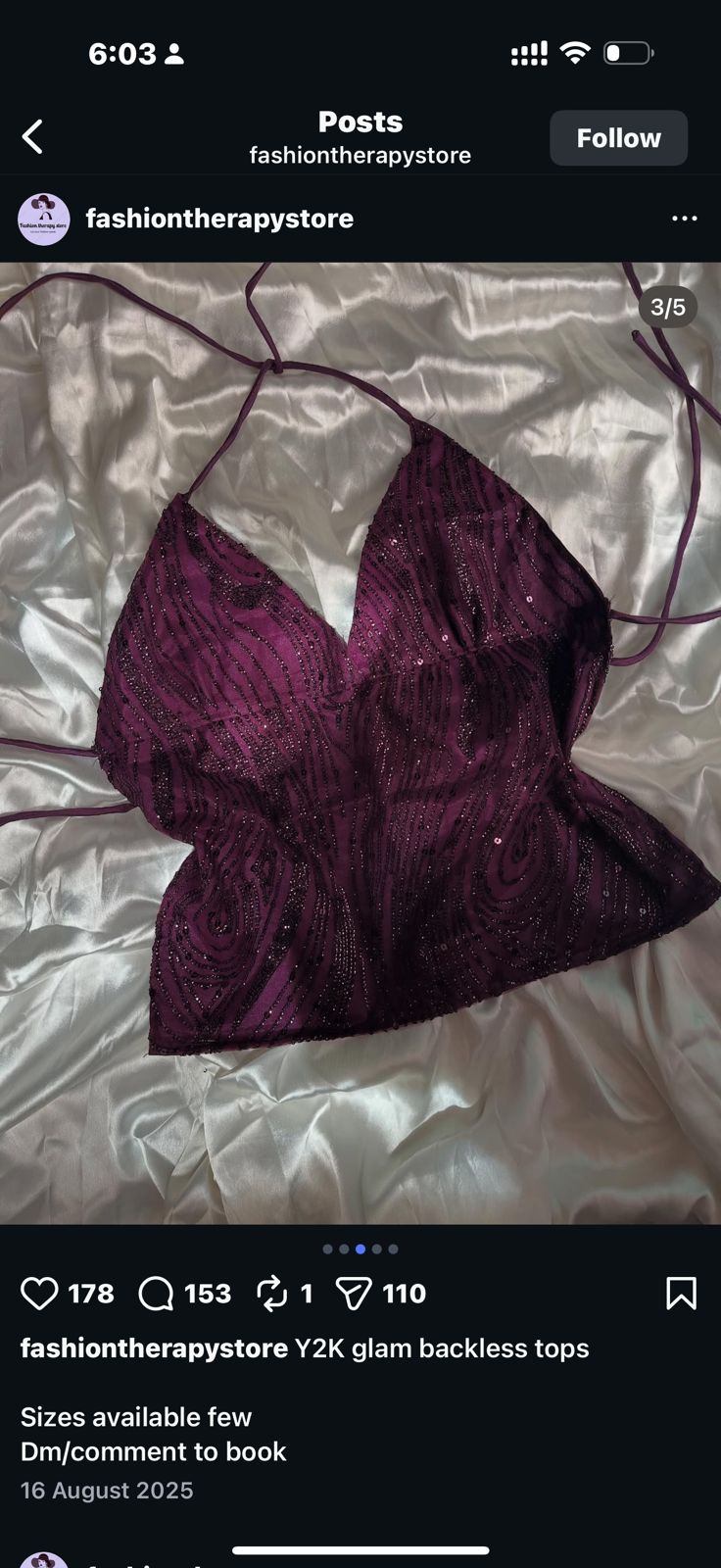 purple embellished halter